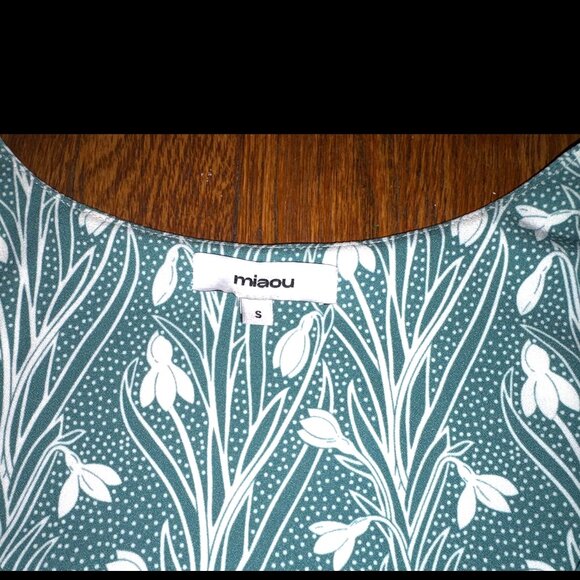 Miaou green and white floral lace up dress size small (s) - Picture 6 of 8